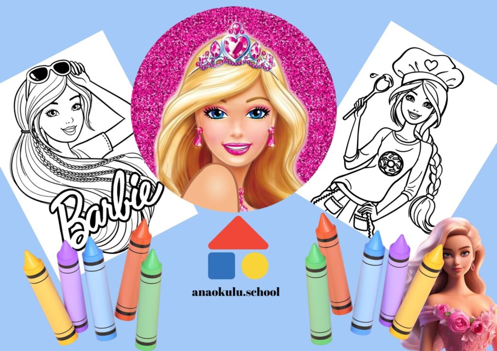 Barbie Boyama Sayfaları - Evimdeki Anaokulu