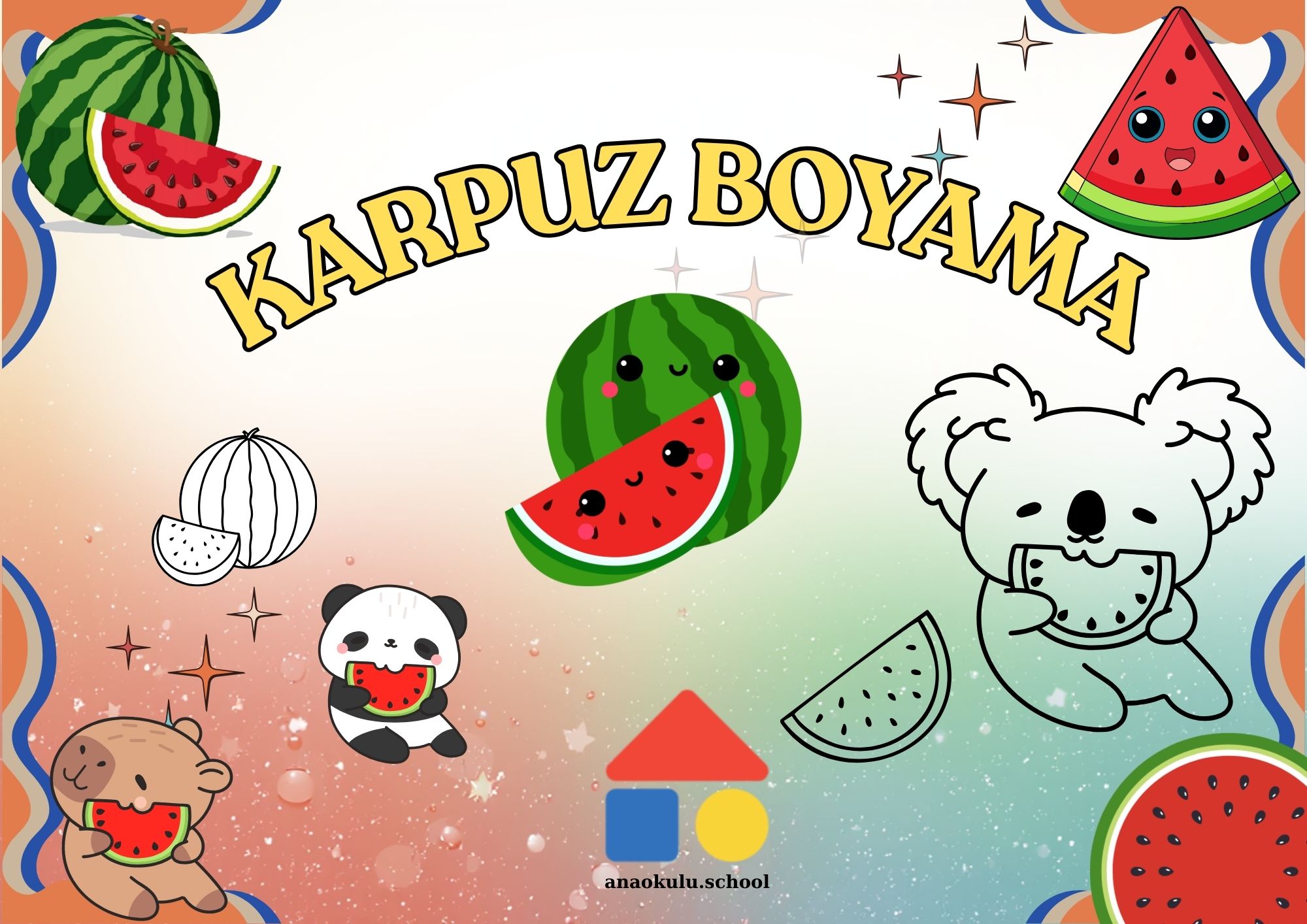 Karpuz Boyama Sayfaları – Ücretsiz ve Yazdırılabilir
