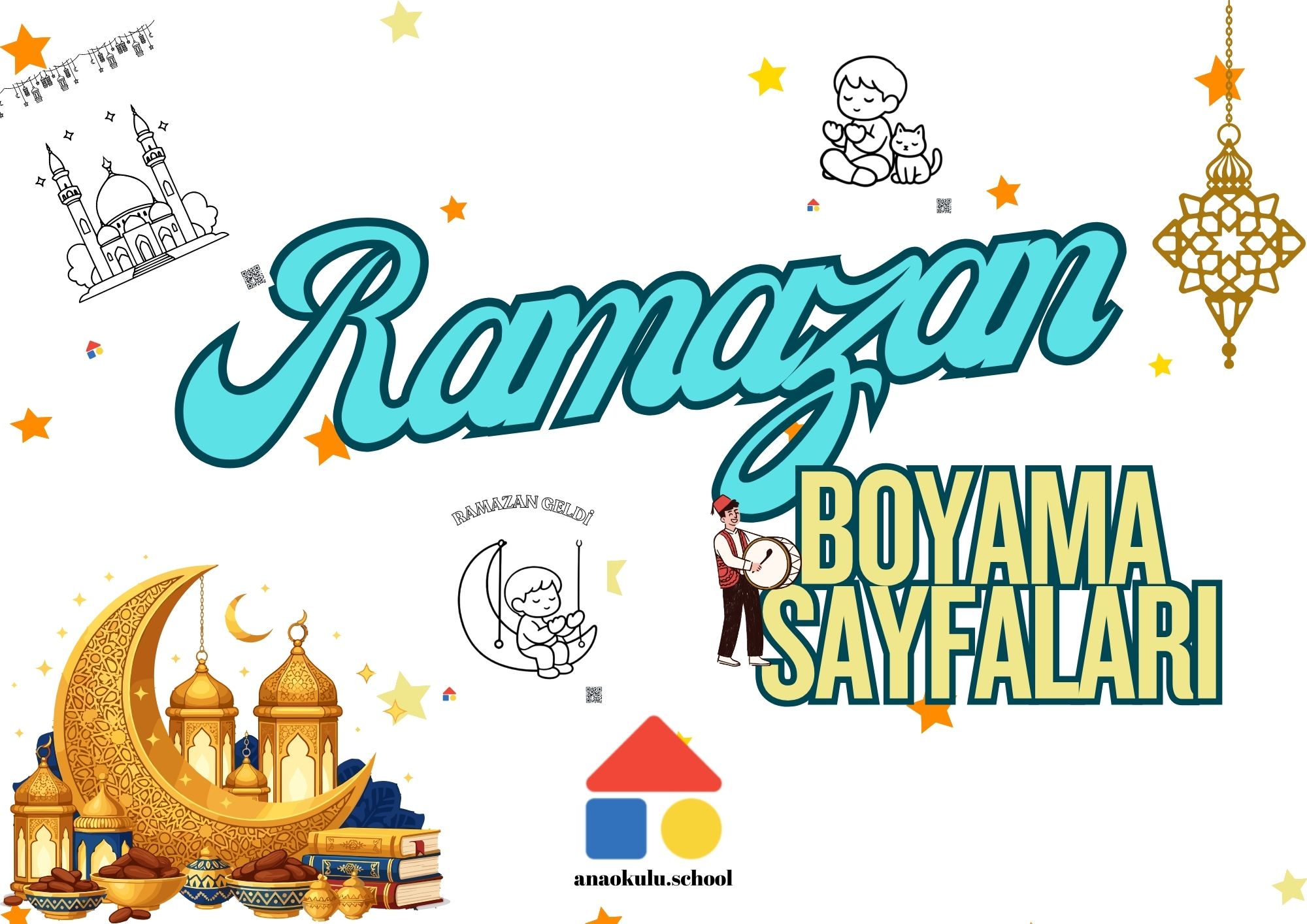 Ramazan boyama sayfaları çocuklar için